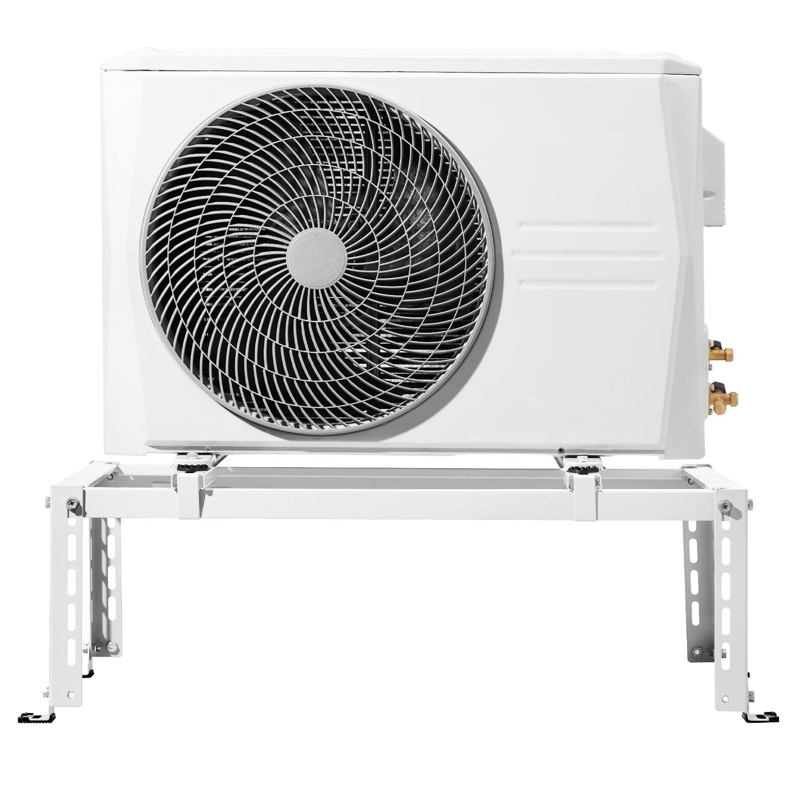Alt View 5. VEVOR - Mini Split Ground Stand, Adjustable Anti-Vibration Mini Split Stand for 9000-24000 BTU Ductless Air Conditioner Heat - White.