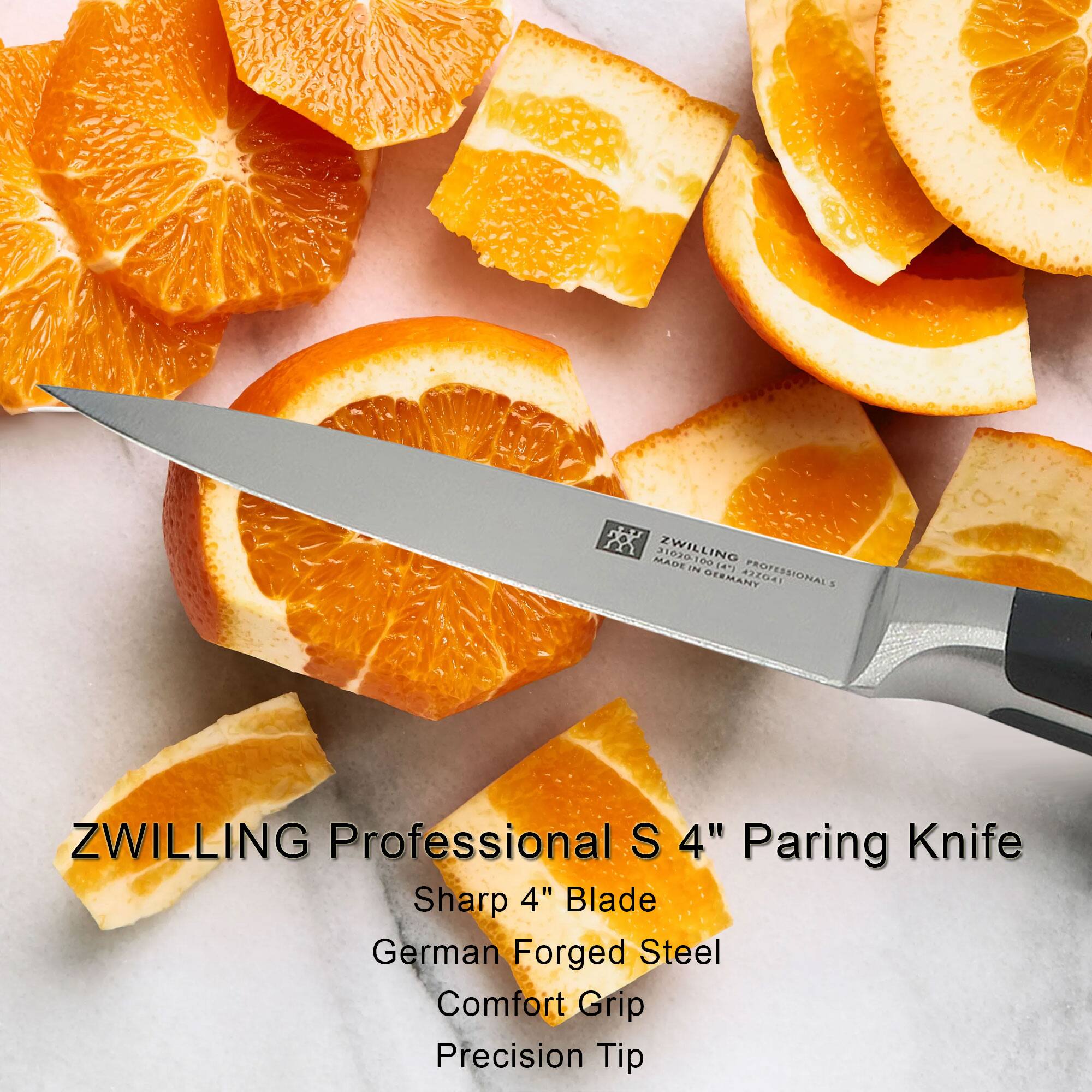 ZWILLING Professional S 4" Paring Knife  
Sharp 4" Blade  
German Forged Steel  
Comfort Grip  
Precision Tip