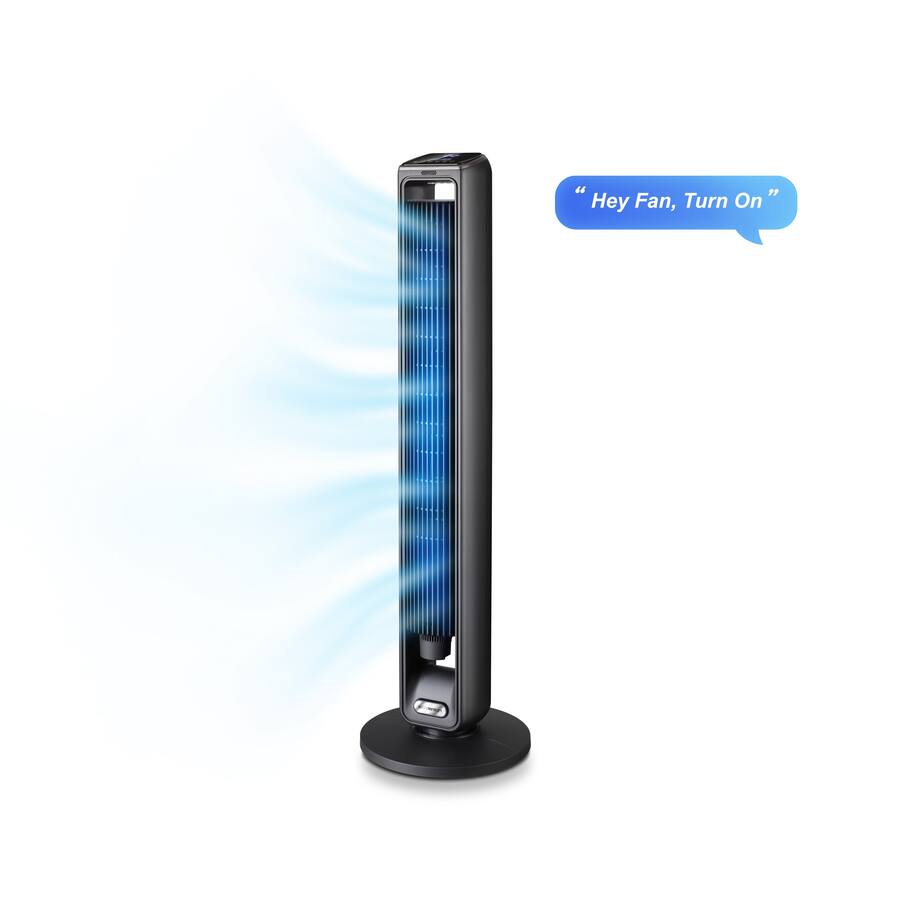 Hey Fan Emerson SmartVoice 42” Tower Fan, 40+ Voice Commands, No APP, No WIFI ...