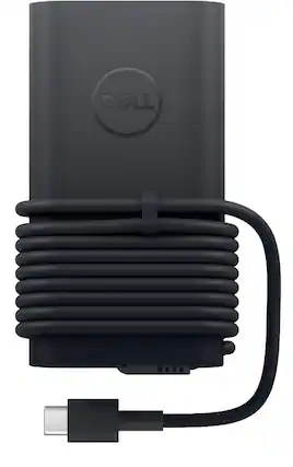 Front. Dell - 492-BDNJ (Dell 5YXW8) 100 Watts USB-C Laptop AC Adapter - Black - Ultra Slim - GaN - Possibly Black.