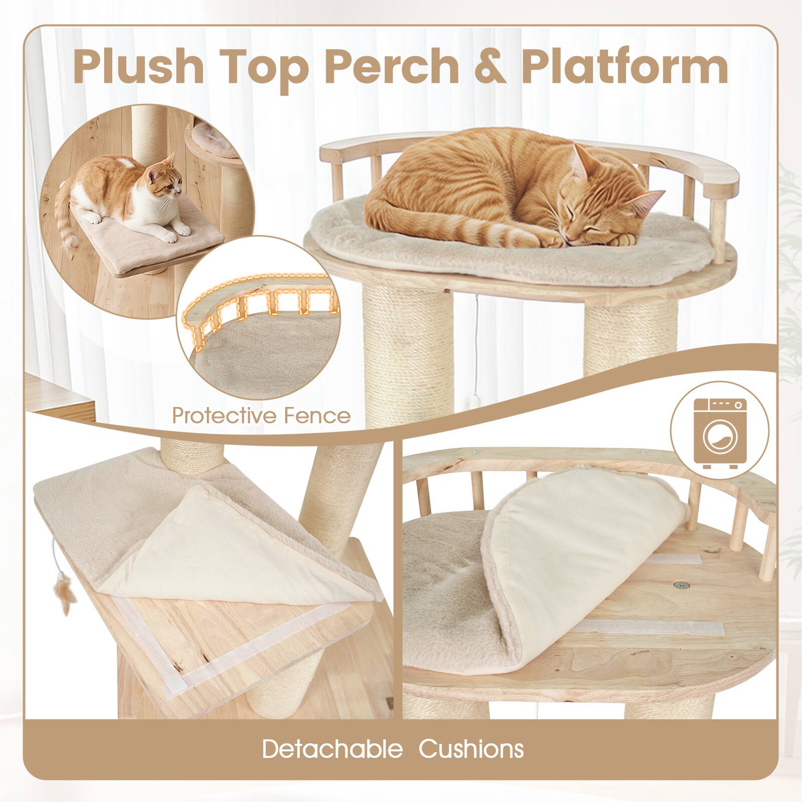 Plush Top Perch & Platform  
Protective Fence  
0  
Detachable Cushions