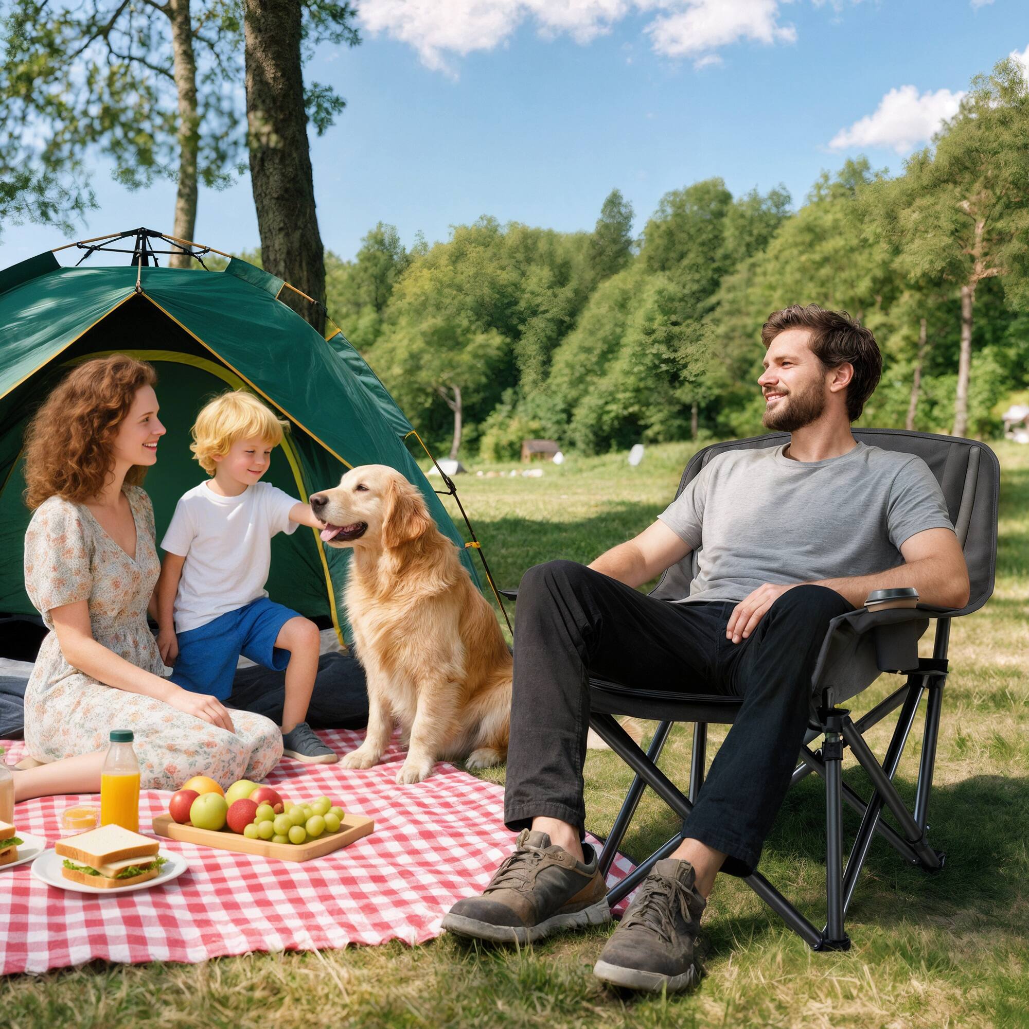 Alt View 1. Outsunny - Chair for Adults, Portable Folding Camping Chair with Side Pockets, Cup Holders, Carry Bag - Gray.