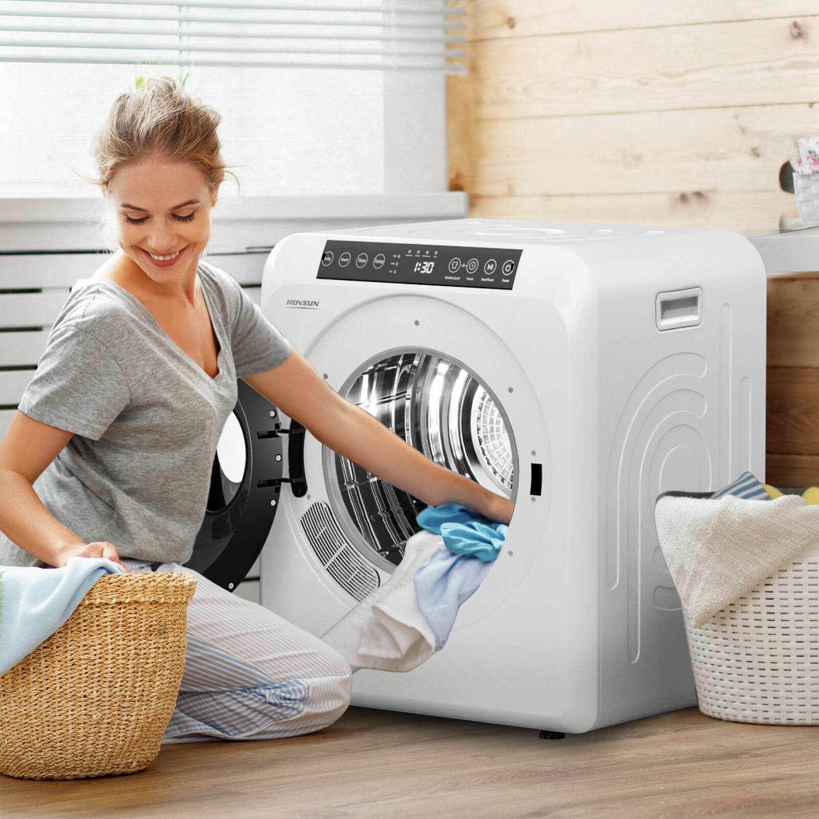 13.2LB Portable Clothes Dryer, 3.5 Cu.Ft High End Front Load