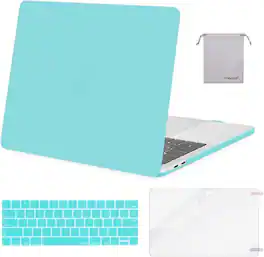 mosiso - MacBook Pro 13" hard shell case with keyboard skins, screen protector and storage bag - Turquoise