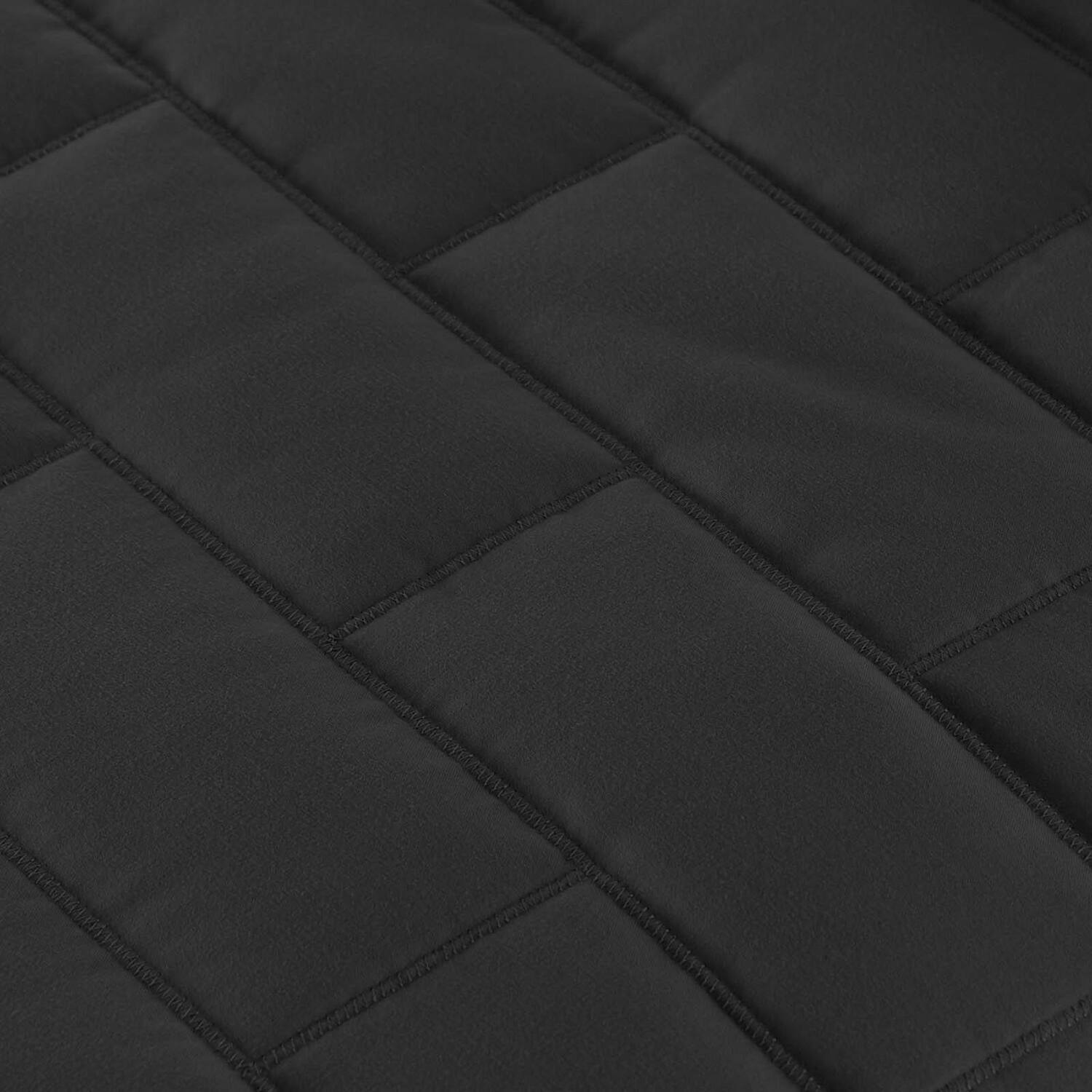 Angle. Hivvago - Twin/Twin XL Black Modern Brick Stitch Microfiber Reversible 2 Piece Quilt Set - Black.