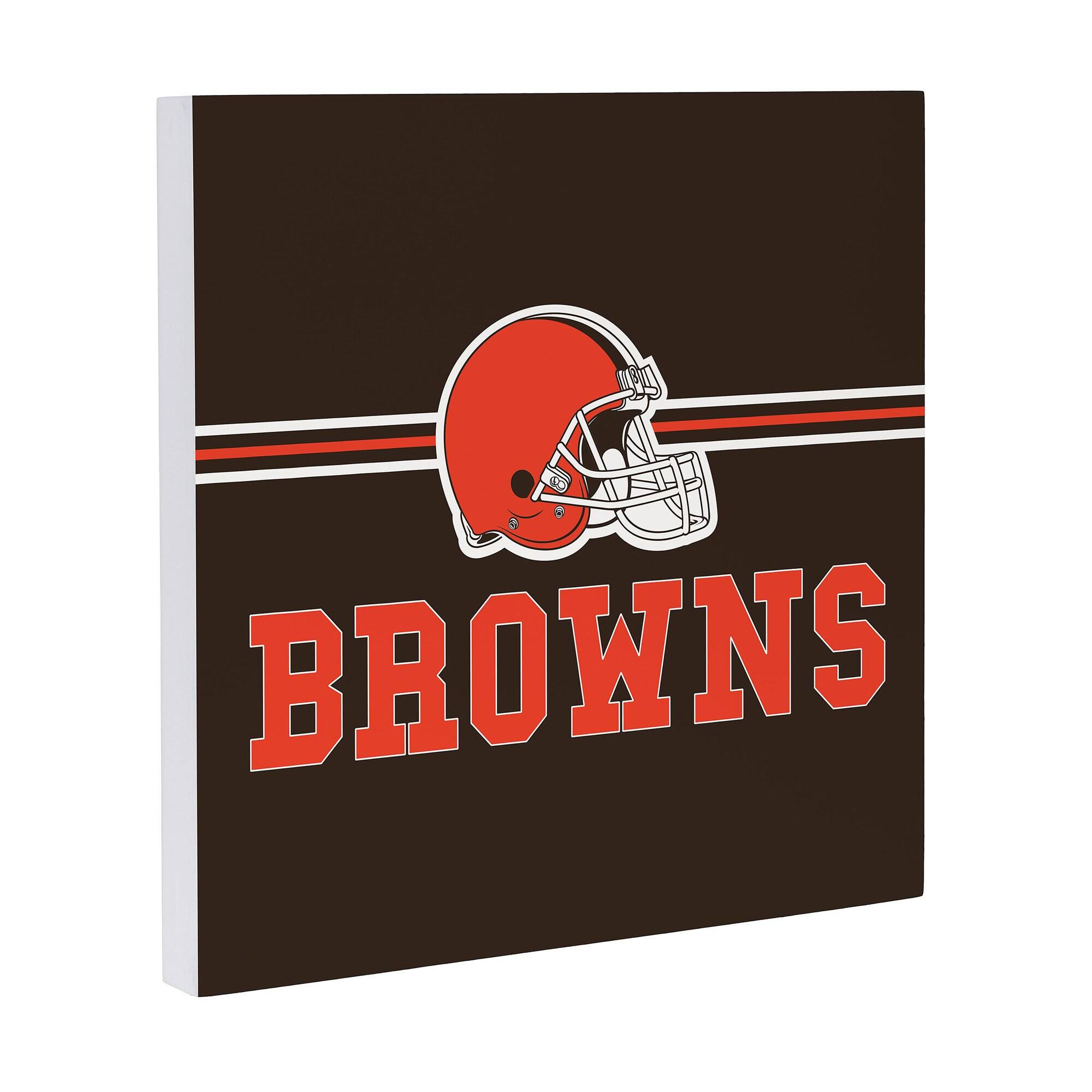Alt View 1. Evergreen Enterprises - Cleveland Browns 12" x 12" Wood Wall Sign - Multicolor.