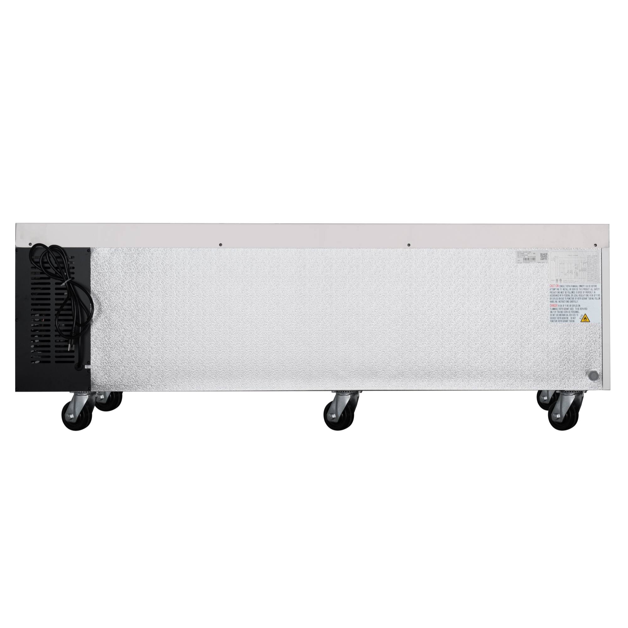 Alt View 6. Koolmore - 72 in. Commercial Chef Base Refrigerator Storage Cabinet , Pull-Out Drawers, Rolling Caster Wheels, ETL Listed - Stainless-Steel.