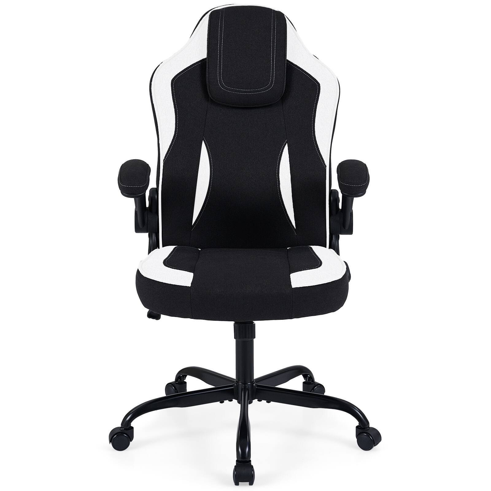 Left. WELLFOR - Ergonomic Computer Office Chair with 90° Flip-up Armrests - Black.