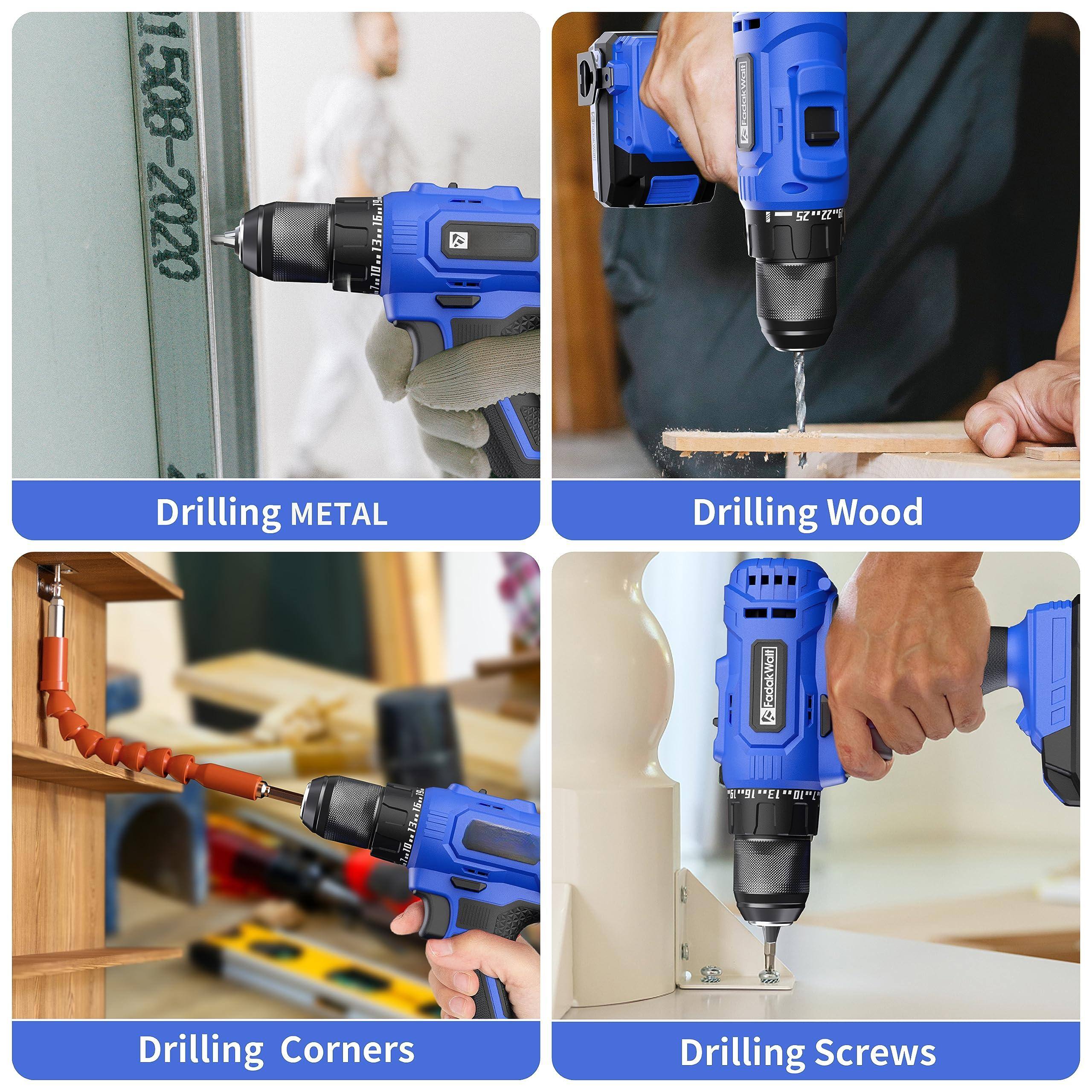 1. Drilling METAL
2. Drilling Wood
3. Drilling Corners
4. Drilling Screws