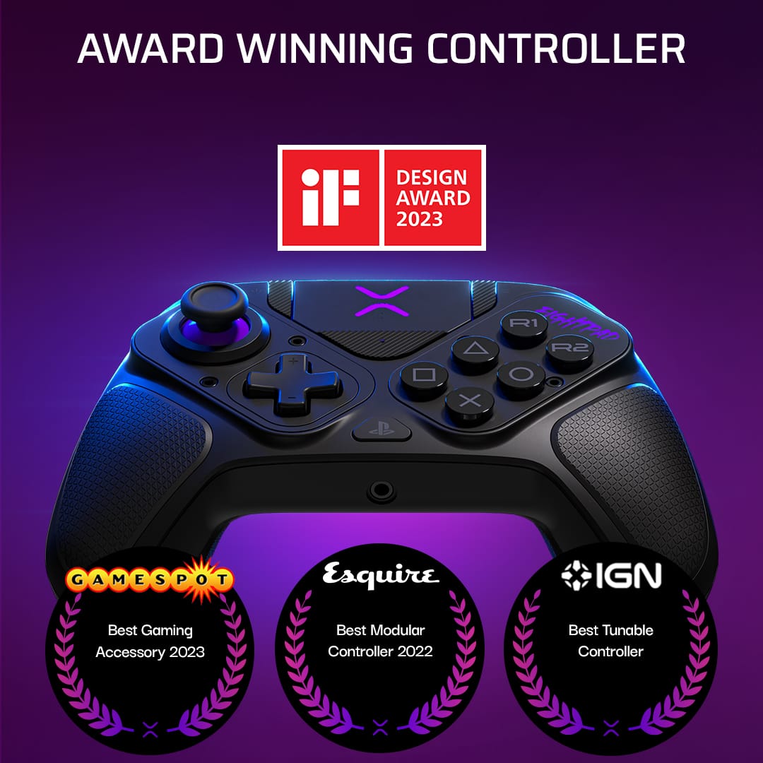 Award Winning Controller Design:
- Award 2023: Design
- Best Gaming Accessory 2023: Gamespot
- Best Modular Controller 2022: Esquire
- Best Tunable Controller 2022: IGN
