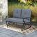 Alt View 1. Costway - Glider Outdoor Patio Rocking Bench Loveseat Cushioned Seat Steel Frame - Grey.