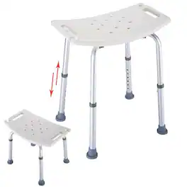 Winado - 7-Level Adjustable Bathtub Bench & Shower Chair with Anti-Skid Feet, 300lbs Capacity, Tool-Free Installation for Elderly - White