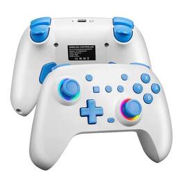 Cluzine - For Nintendo Switch Pro Controller with RGB Lighting for Switch/Switch OLED - White