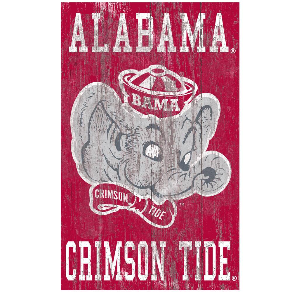 Alabama Crimson Tide 11'' x 19'' Heritage Distressed Logo Sign