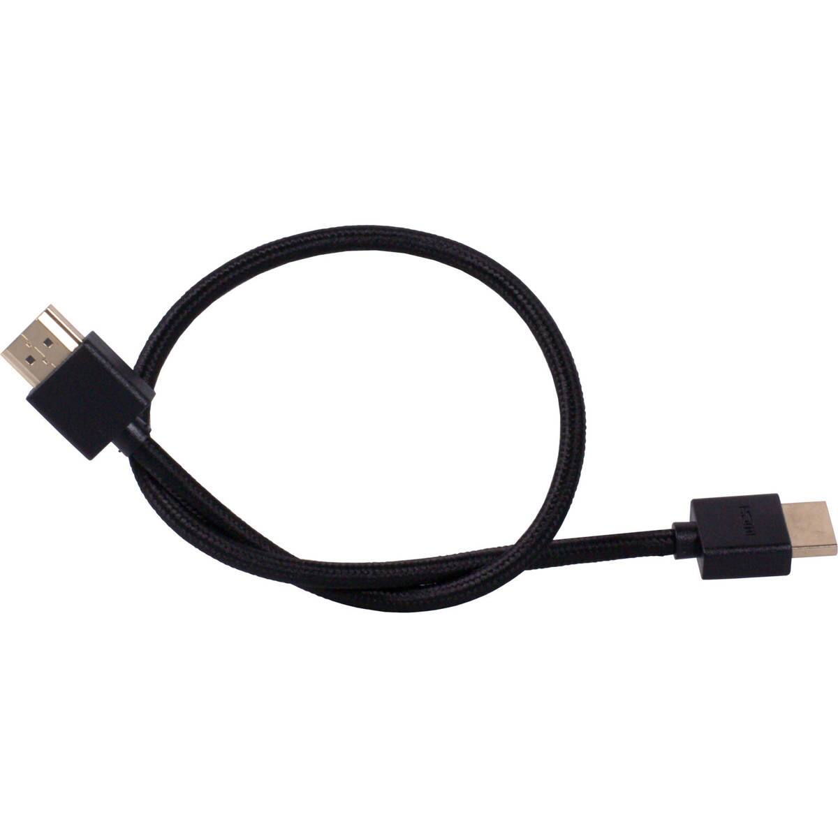 Front. Blackhawk Cables - Blackhawk Cables 16" Thin Braided HDMI Cable for On-Camera Monitors, Black.