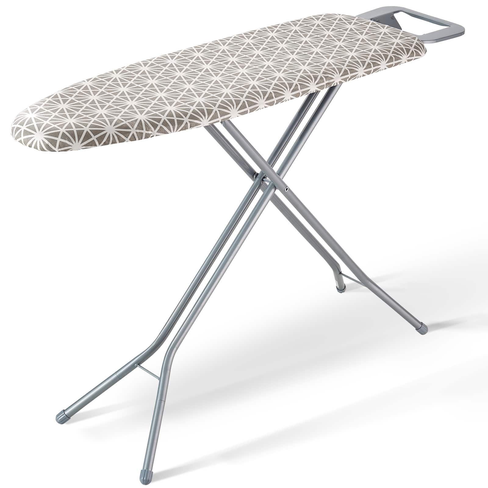 Front. VEVOR - Ironing Board with Large 51 x 13 Ironing Surface, Thickened 4 Layers Iron Board with Heat Resistant Cover - Gray,Silver.