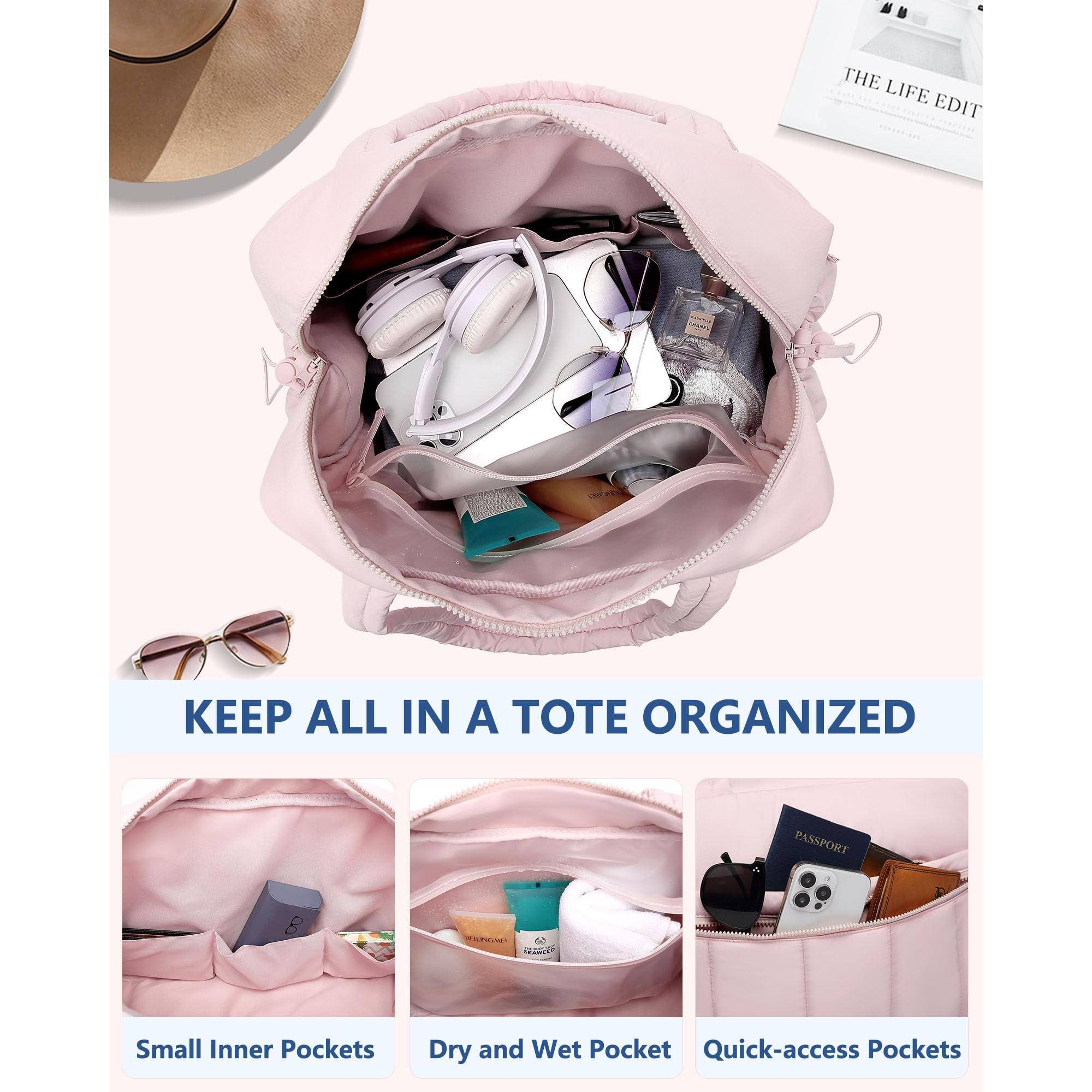 KEEP ALL IN A TOTE ORGANIZED

- Small Inner Pockets
- Dry and Wet Pocket
- Quick-access Pockets