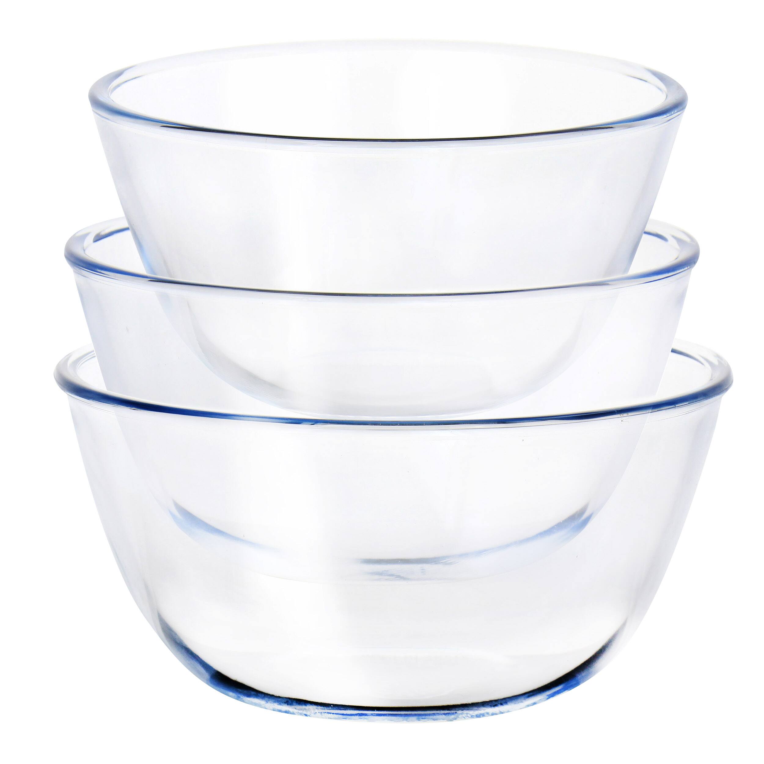 Alt View 1. Martha Stewart - Martha Stewart 6 Piece Borosilicate Glass Prep Bowl Set with Plastic Lids in Mint - Mint.