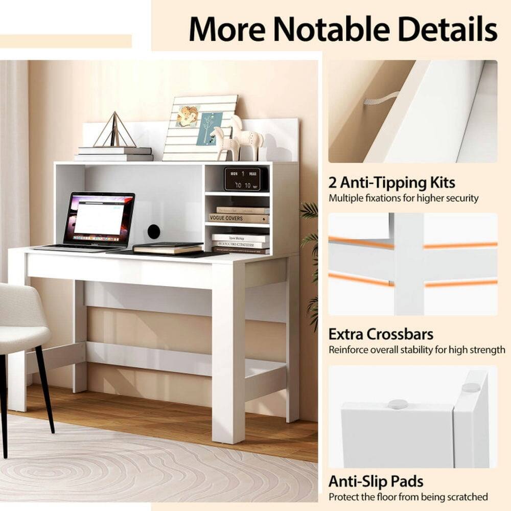 More Notable Details

1. 2 Anti-Tipping Kits  
   Multiple fixations for higher security

2. Extra Crossbars  
   Reinforce overall stability for high strength

3. Anti-Slip Pads  
   Protect the floor from being scratched