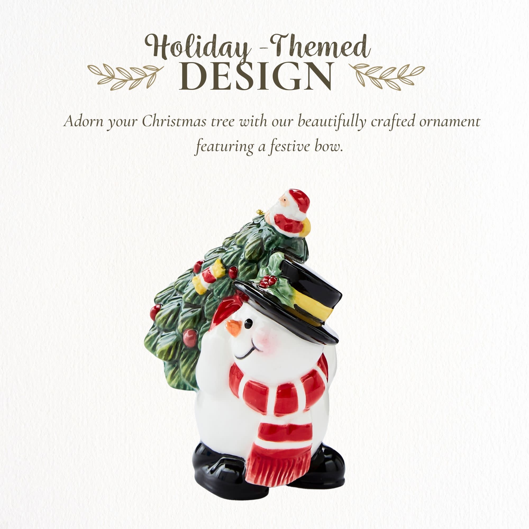 Holiday-Themed DESIGN  
Adorn your Christmas tree with our beautifully crafted ornament featuring a festive bow.