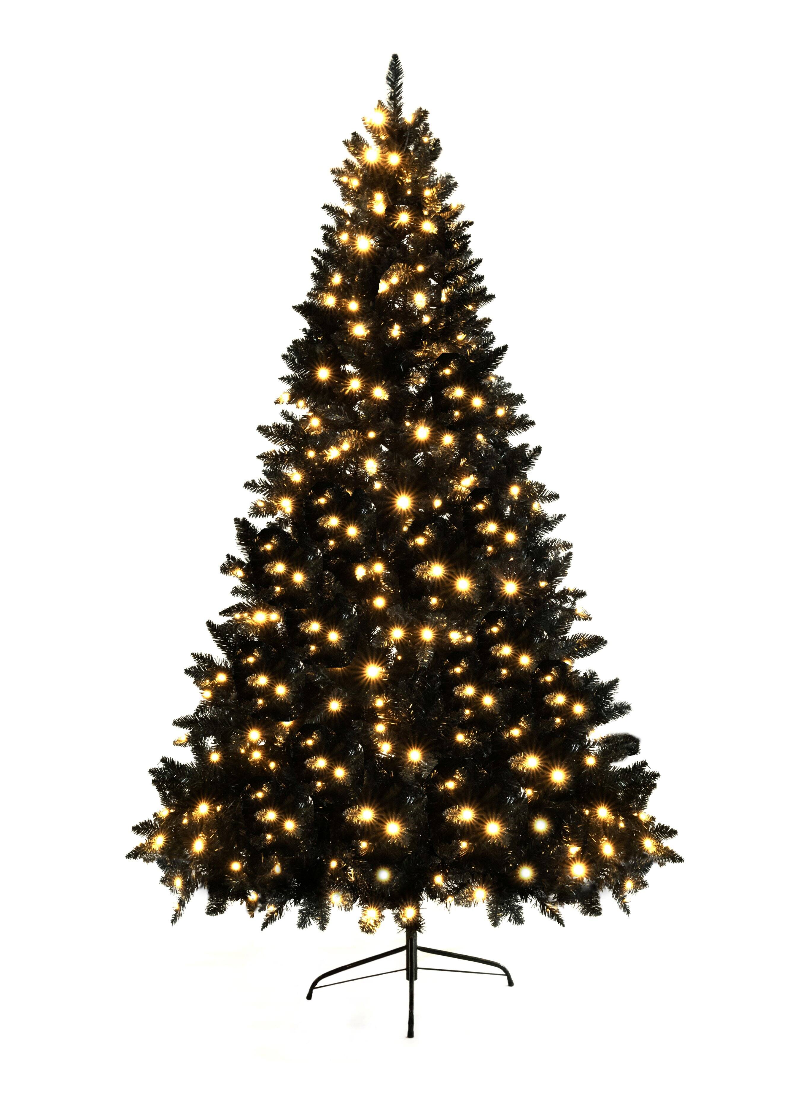 Alt View 6. Tiramisubest - 6FT Pre-lit Black Artificial Christmas Tree with 920 Branch Tips and 280 Color LED Changing Lights with 11 Flash Modes - Black.