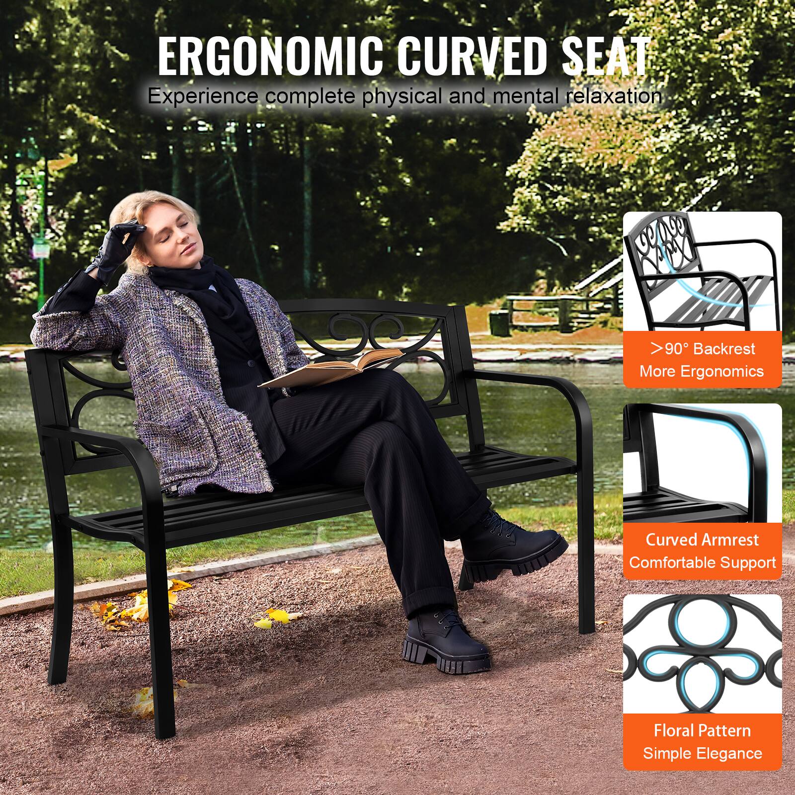 ERGONOMIC CURVED SEAT
Experience complete physical and mental relaxation

>90° Backrest More Ergonomics
Curved Armrest Comfortable Support
Floral Pattern Simple Elegance