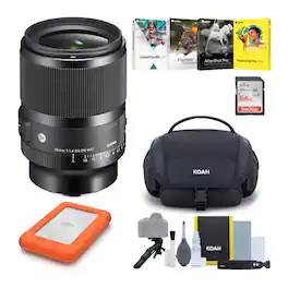 Sigma - AF 35mm f/1.4 DG DN Art Lens for Sony E Hard Drive and Accessory Kit Bundle
