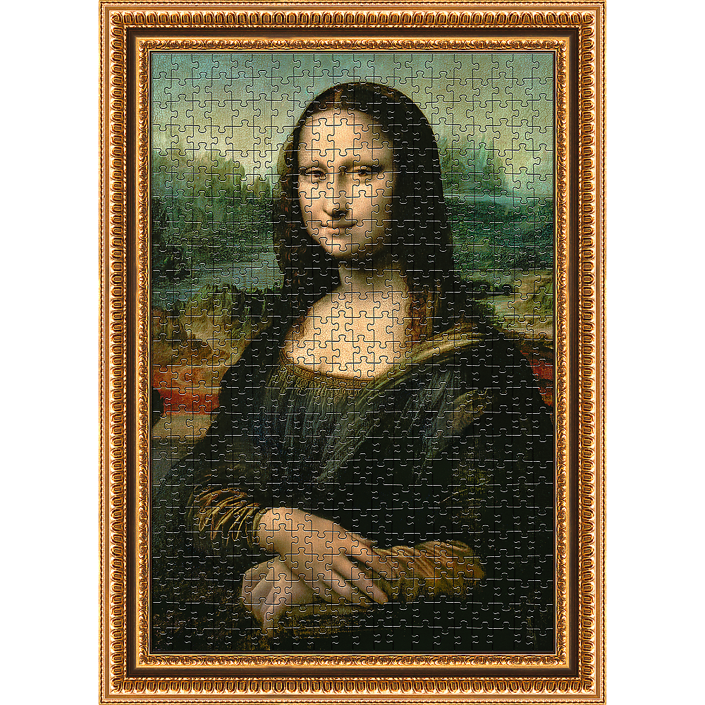 Front. Trefl - Trefl Red ArtFrame Puzzle Mona Lisa, Leonardo da Vinci 500 Piece Puzzle - Multicolor.