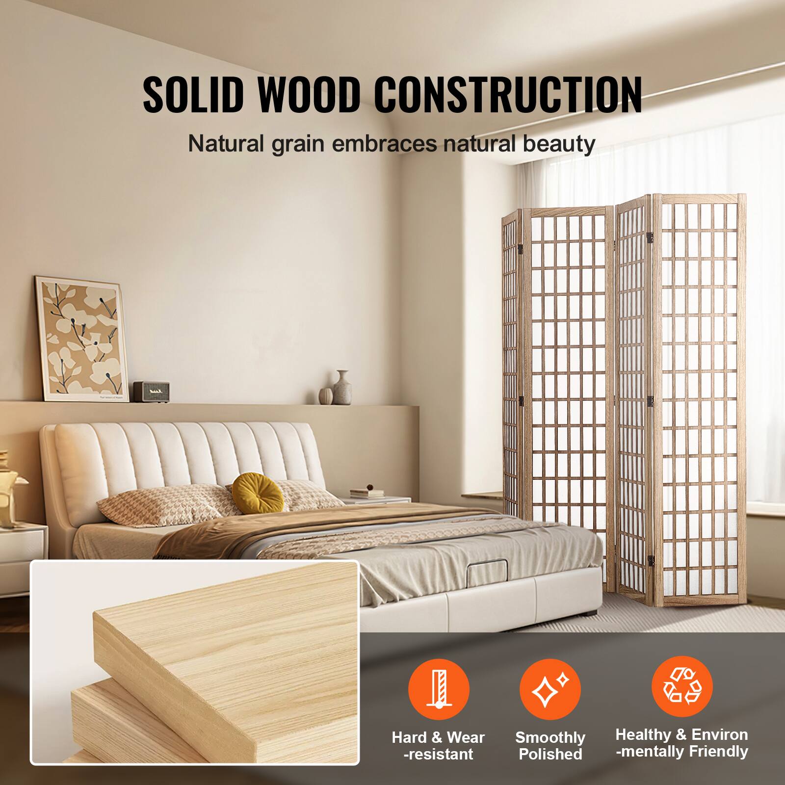 SOLID WOOD CONSTRUCTION  
Natural grain embraces natural beauty

- Hard & Wear-resistant
- Smoothly Polished
- Healthy & Environmentally Friendly