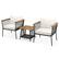 Alt View 9. Costway - 3 PCS Patio Furniture Set with 2-Tier Coffee Table Acacia Wood Armrests Tabletop - Gray,Off White.