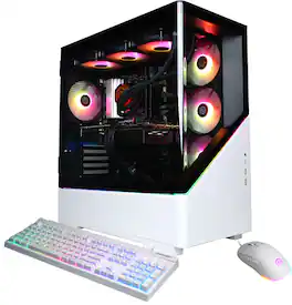 CyberPowerPC - Gaming Desktop - AMD Ryzen 7 7800X3D 2023 - AMD Radeon RX 9070 GRE 16GB - 32GB DDR5 Memory - 2TB SSD Storage - White