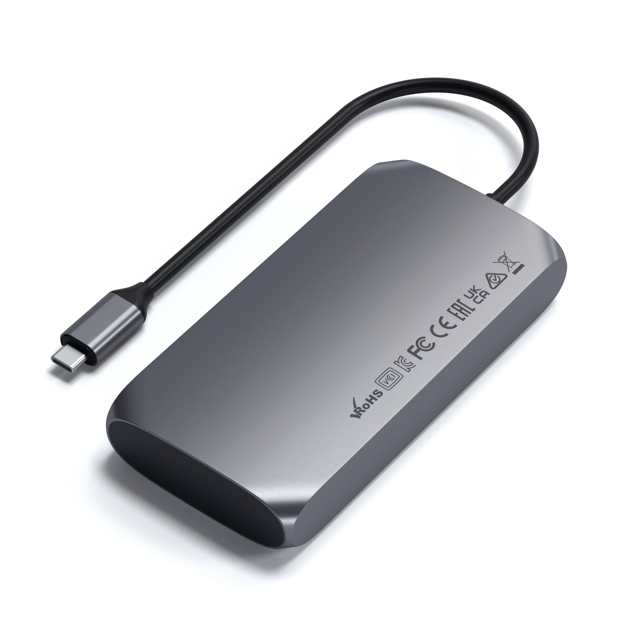 Left. Satechi - USB-C Multimedia Adapter M1 - Space Gray.