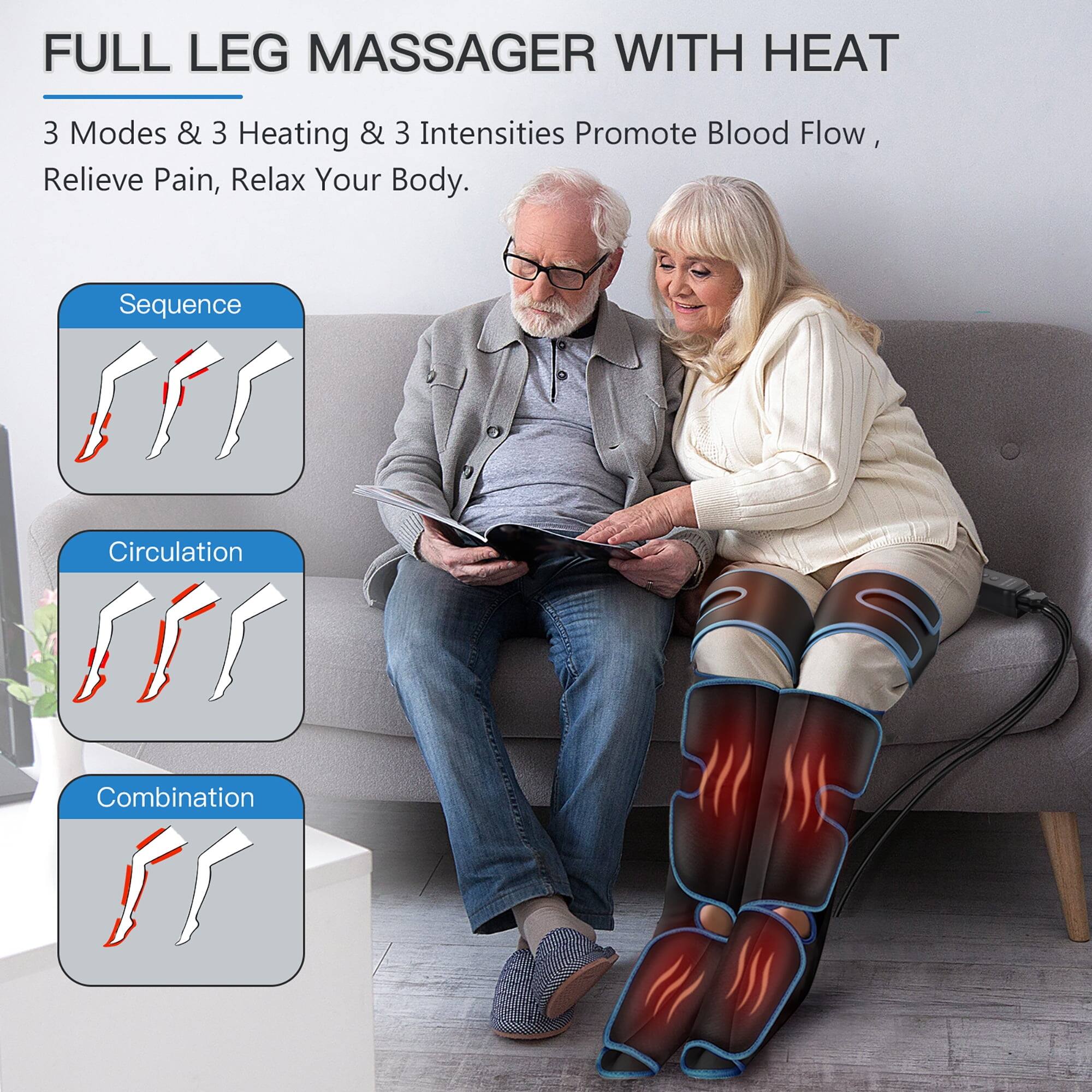 FULL LEG MASSAGER WITH HEAT

3 Modes & 3 Heating & 3 Intensities Promote Blood Flow, Relieve Pain, Relax Your Body.

Sequence
Circulation
Combination