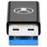 Angle. Bonelk - BonElk Compact USB-A to USB-C 3.0 Adapter - Black - Black.