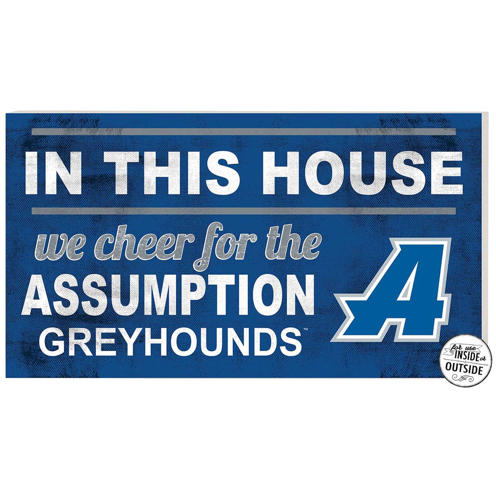 Blue Assumption Greyhounds 11'' x 20'' Indoor/Outdoor In This House Sign