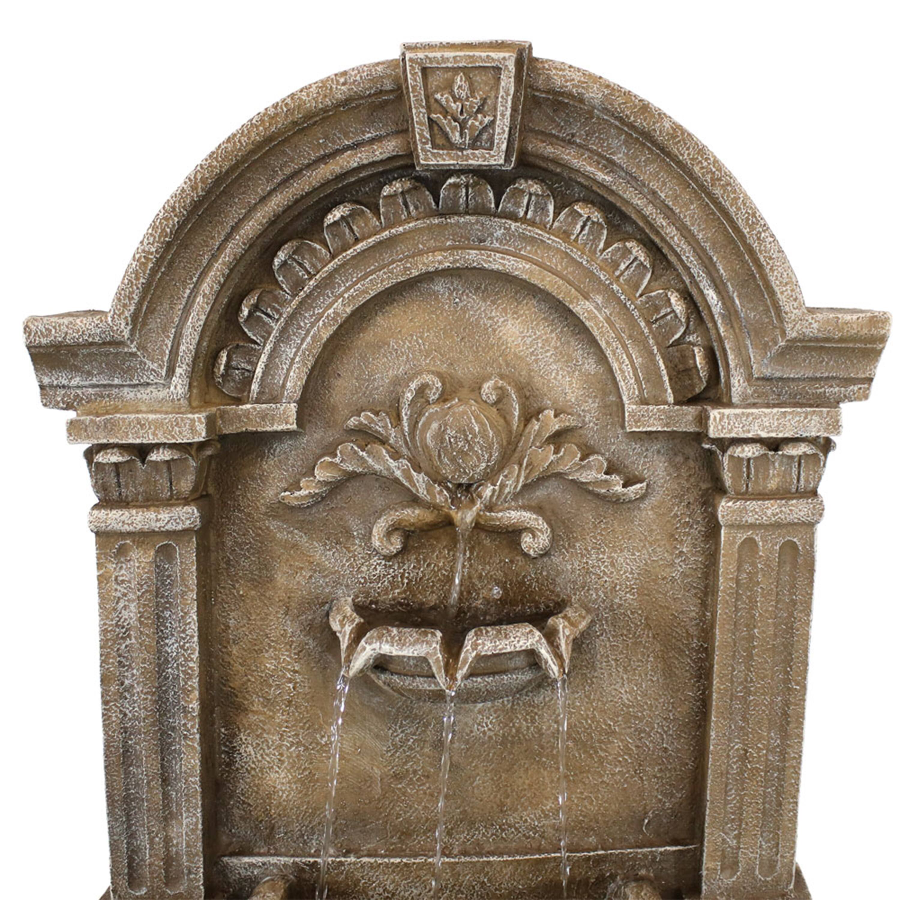 Alt View 8. Sunnydaze - Ornate Lavello Standing Outdoor Waterfall Fountain - 51 in - Light Brown.