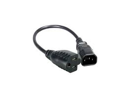 Nippon Labs - 18 AWG C14 to NEMA 5-15R Power Cord, 10A 125V, 1 ft, Black