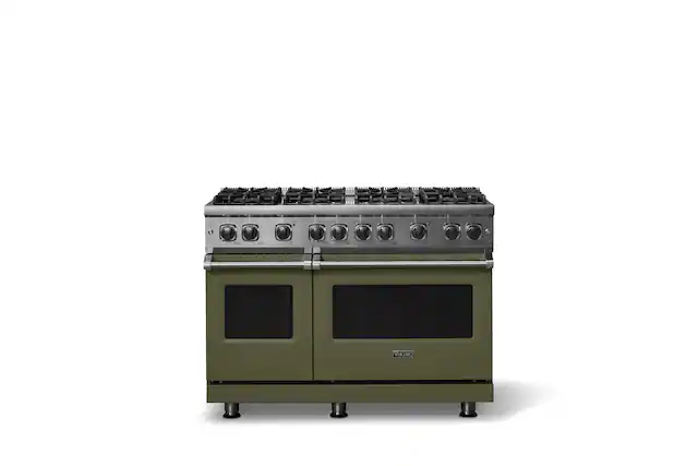 Front. Viking - 6.1 Cu. Ft. Professional 5 Series Freestanding Double Oven Gas Convection 8 Burner Range - Martini.