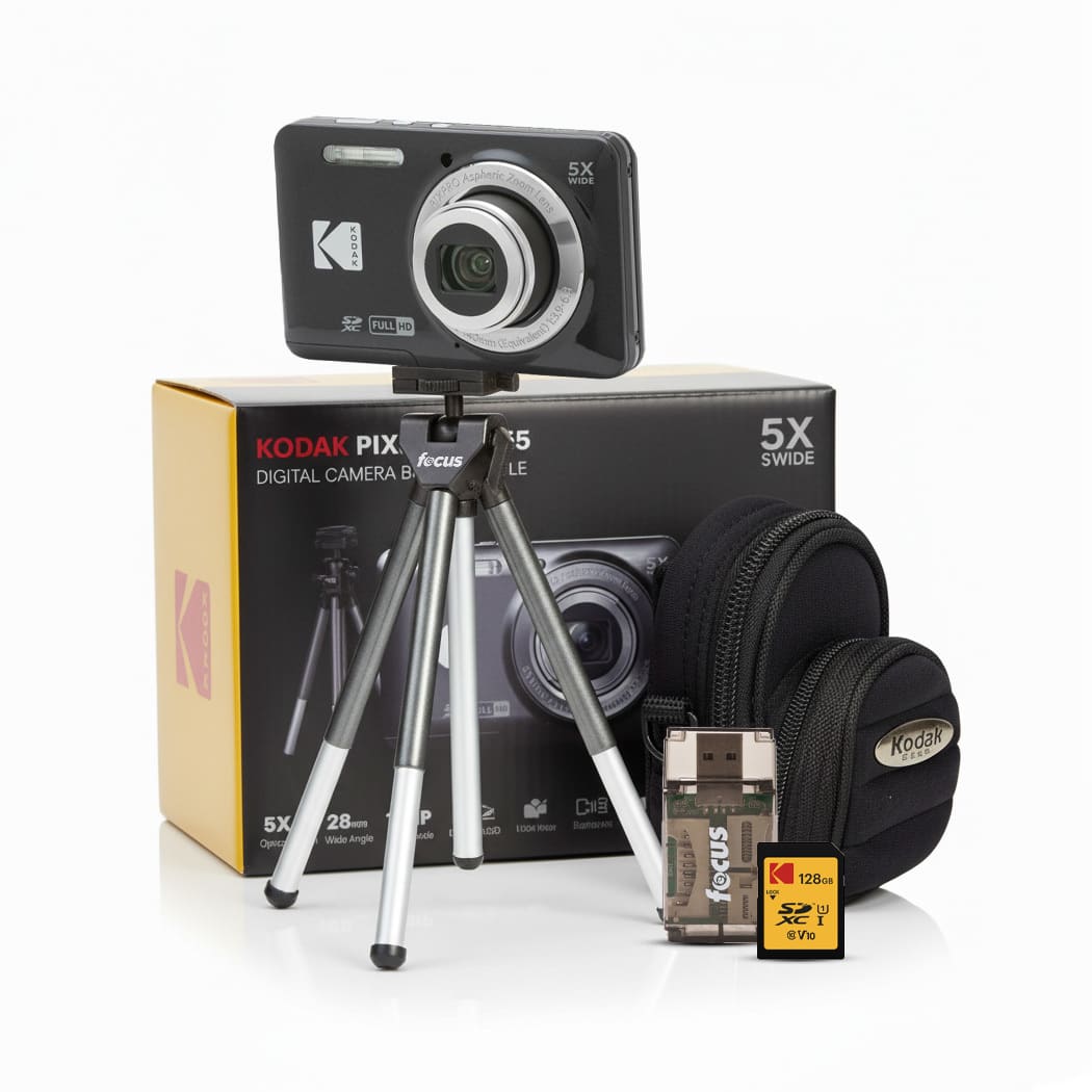 Kodak - PIXPRO Friendly Zoom FZ55 Digital Camera (Black) Bundle