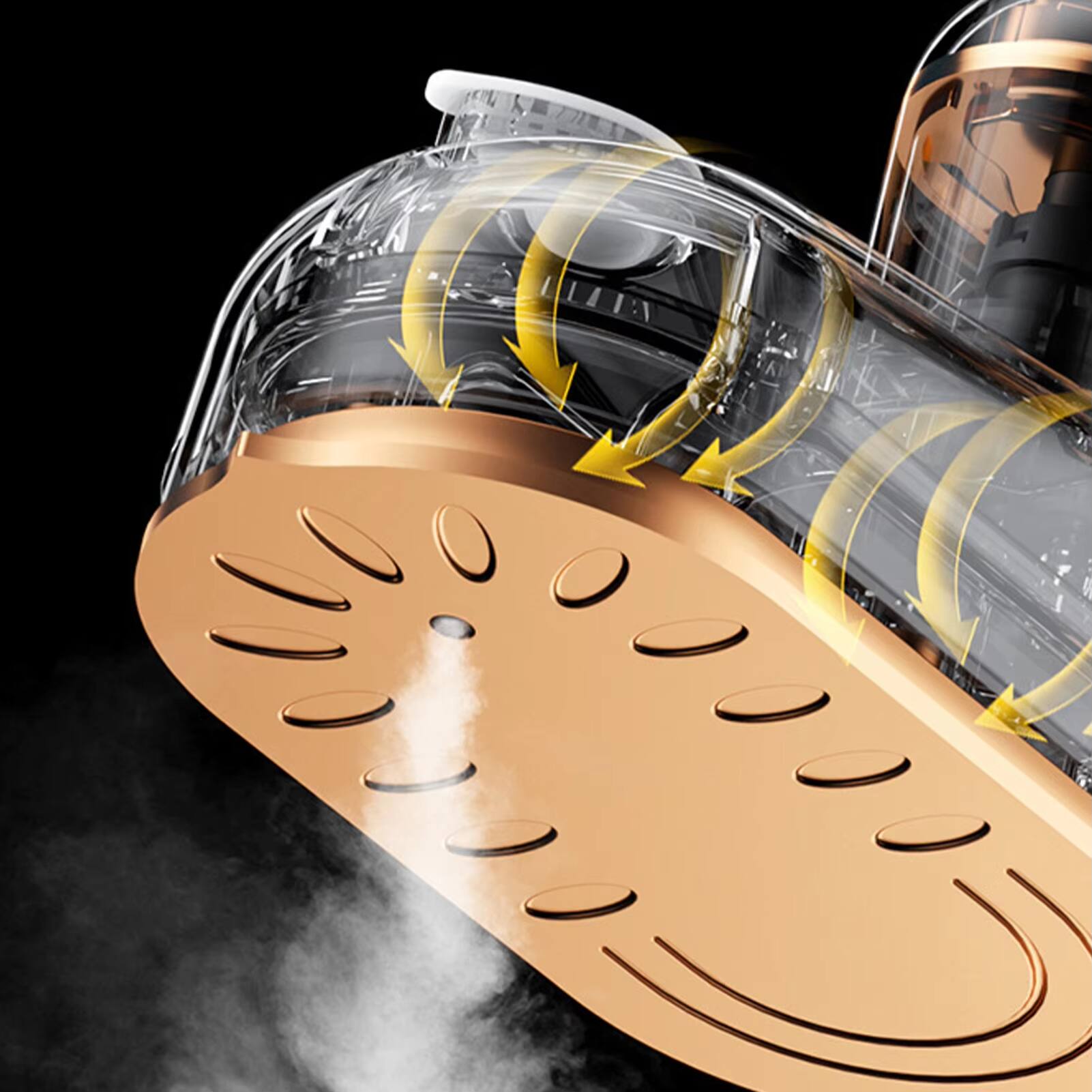 Alt View 1. Luckbyte - 1000W Fast Heating Mini Portable Garment Steamer for Travel Home and Office Anti Scald Base - White.