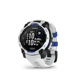 Garmin - Instinct 3 Solar GPS Smartwatch 45 mm Fiber-reinforced Polymer - Whitestone with whitestone/bolt blue silicone band - (2025)