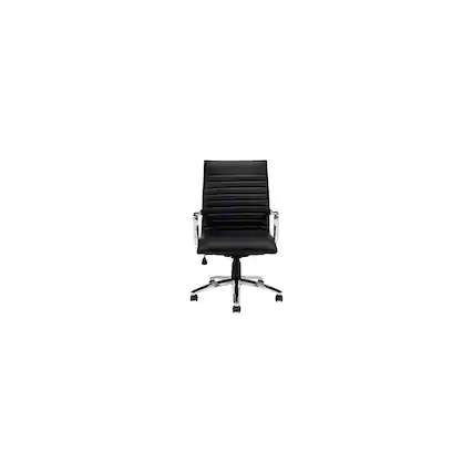 Front. The Office - to Go Faux Leather Executive Chair, Black (OTG11730B) - Black.