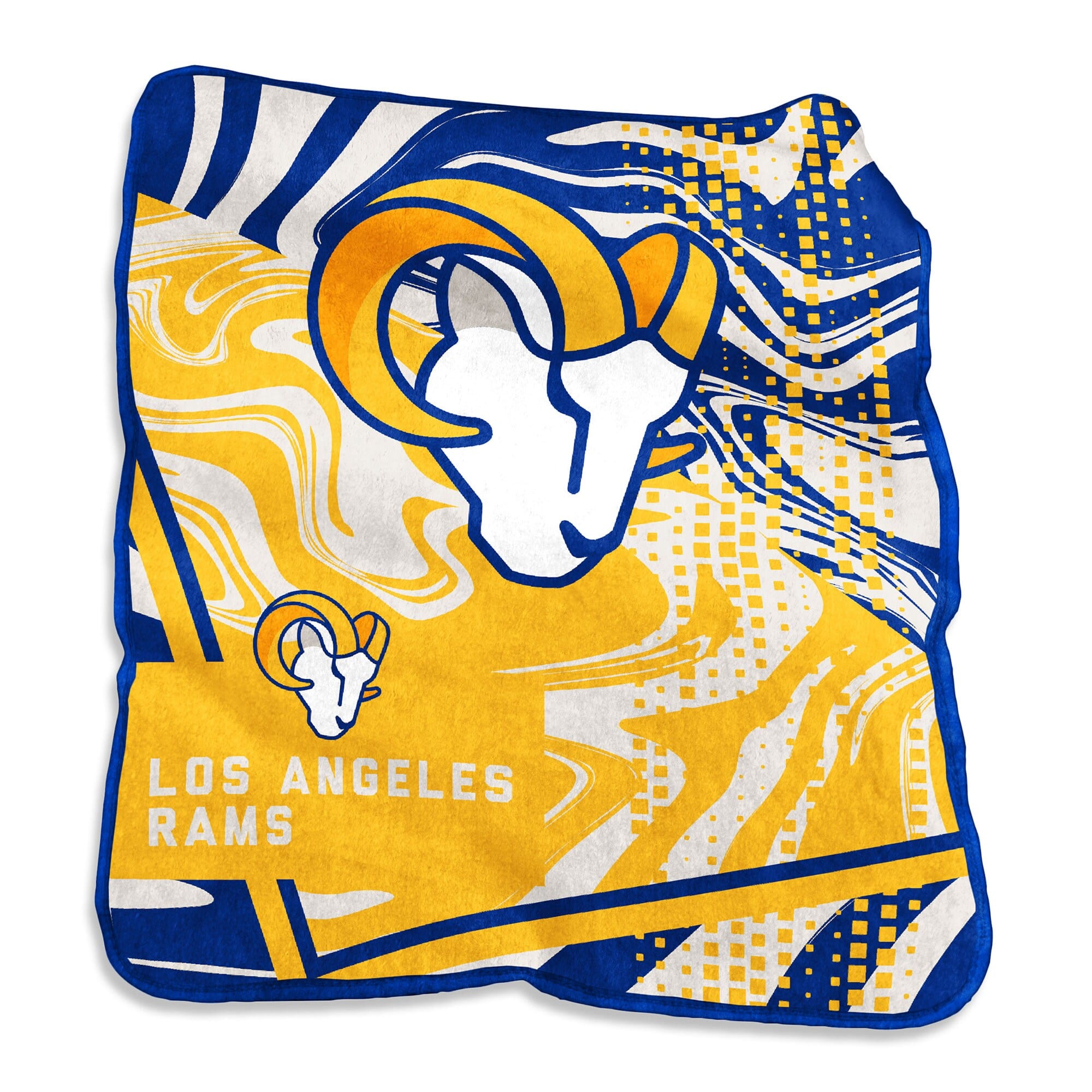 Logo Brands - Los Angeles Rams 50" x 60" Swirl Raschel Throw Blanket - Multicolor