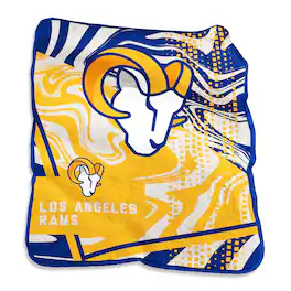 Logo Brands - Los Angeles Rams 50" x 60" Swirl Raschel Throw Blanket - Multicolor