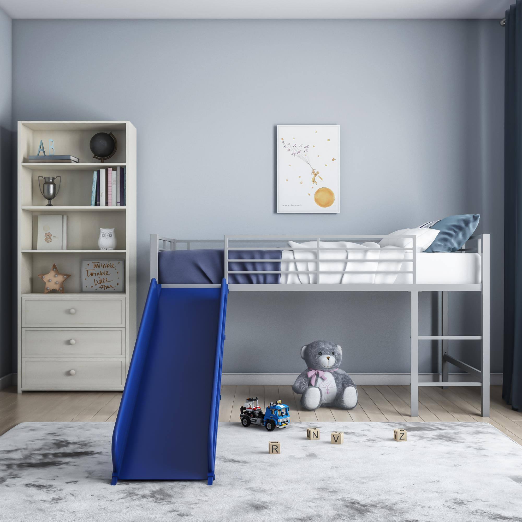 DHP - Jade Metal Twin-Size Junior Loft Bed - Silver - Alt_View_Zoom_11