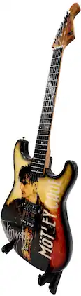 PopMarket - The Mini Axe - Motley Crue - Tommy Lee - Mini Guitar Replica Collectible - COLLECTIBLES - Multicolor