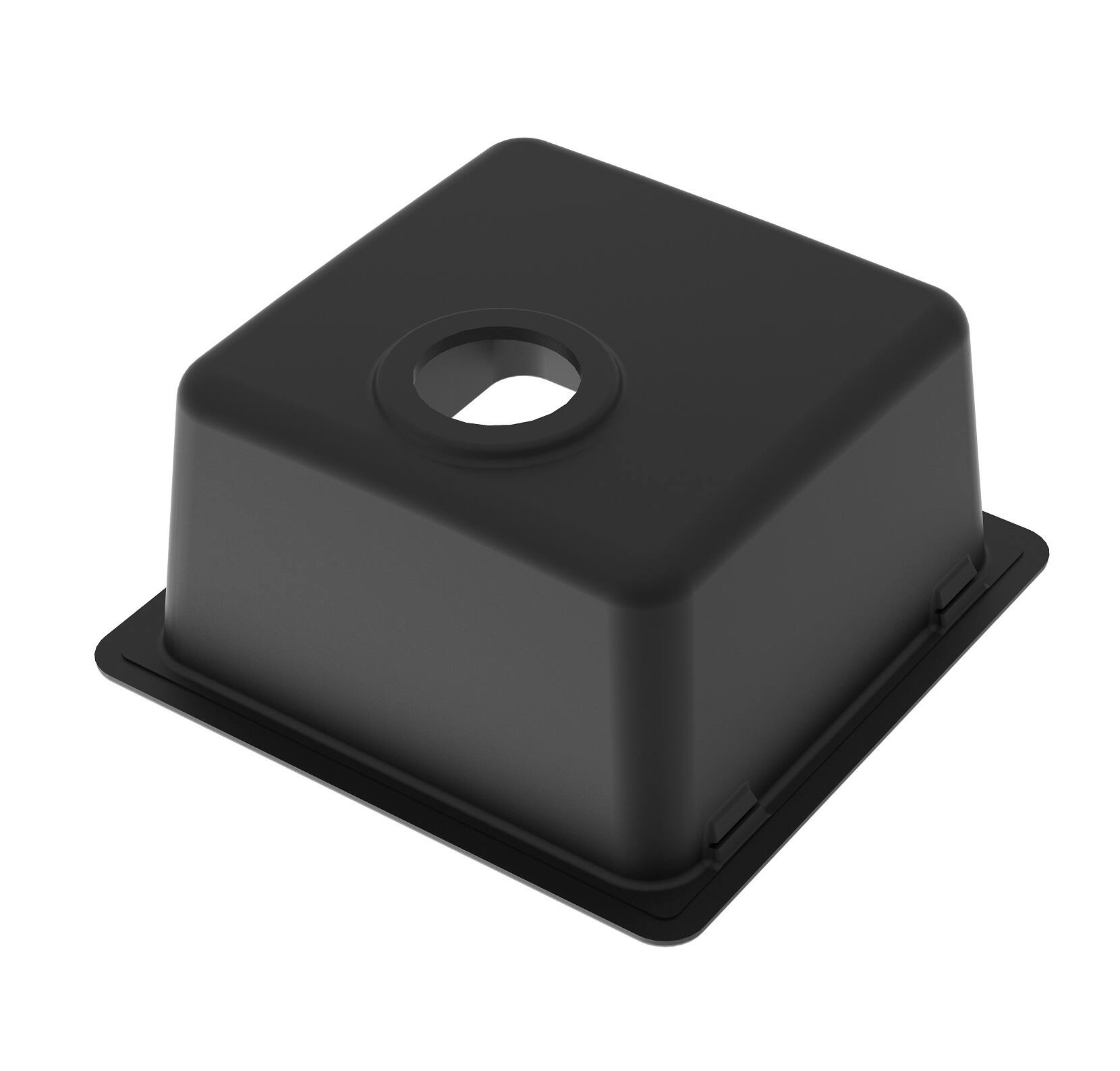 Left. Winpro - Winflo Granite Composite 16.64 in. Dual Mount Bar Sink in Black - Black.