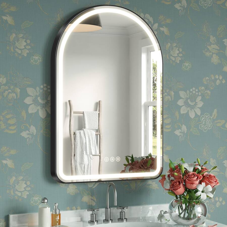 VEGA AUTOMOTIVE Arched Led Bathroom Mirror 24 x 36 Lighted Vanity With ...