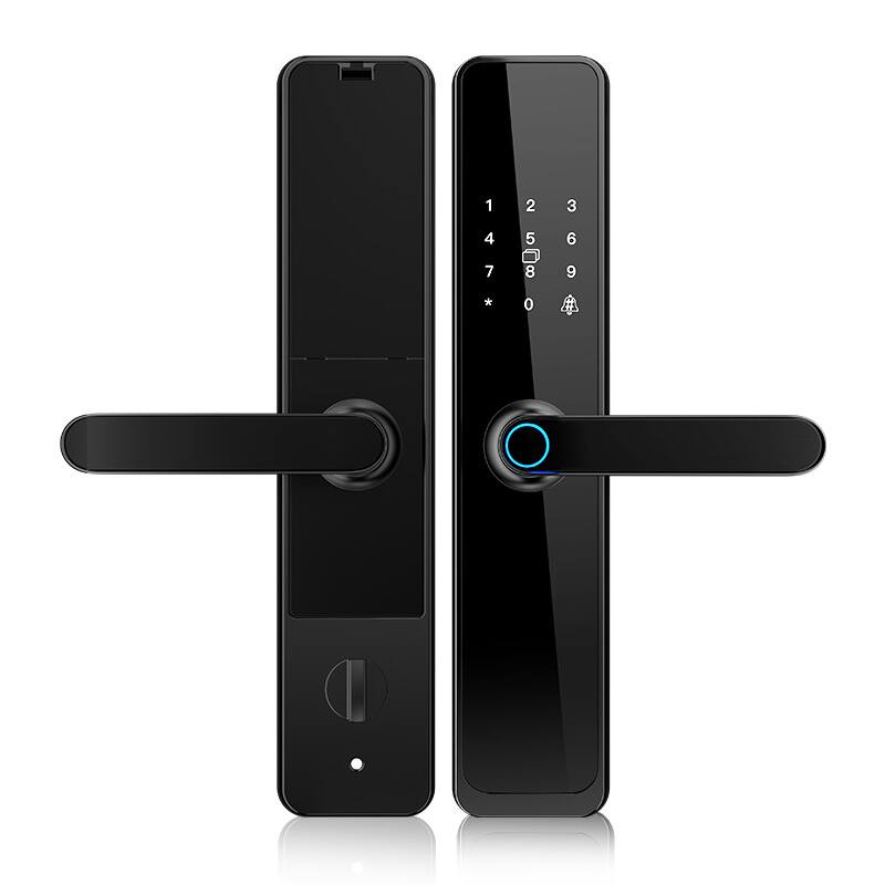 Front. Cluzine - WiFi Smart Door Lock,One-Grip Open,Fingerprint,Passcode,Card,Unlock Log,Apartment,Hotel,Rental Property.
