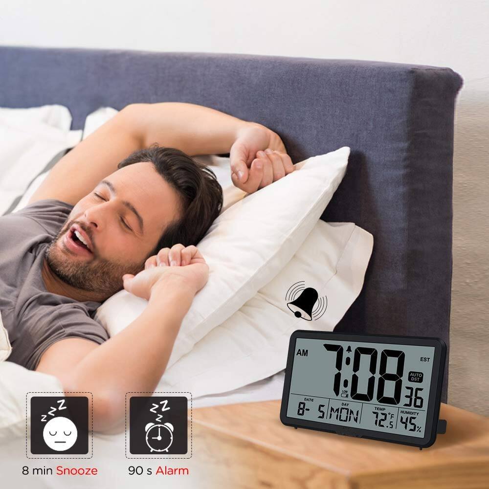 AM 7:08 EST  
DATE 8-5 MON  
TEMP 72.5°F  
HUMIDITY 45%  
AUTO DST  
36  

8 min Snooze  
90 s Alarm